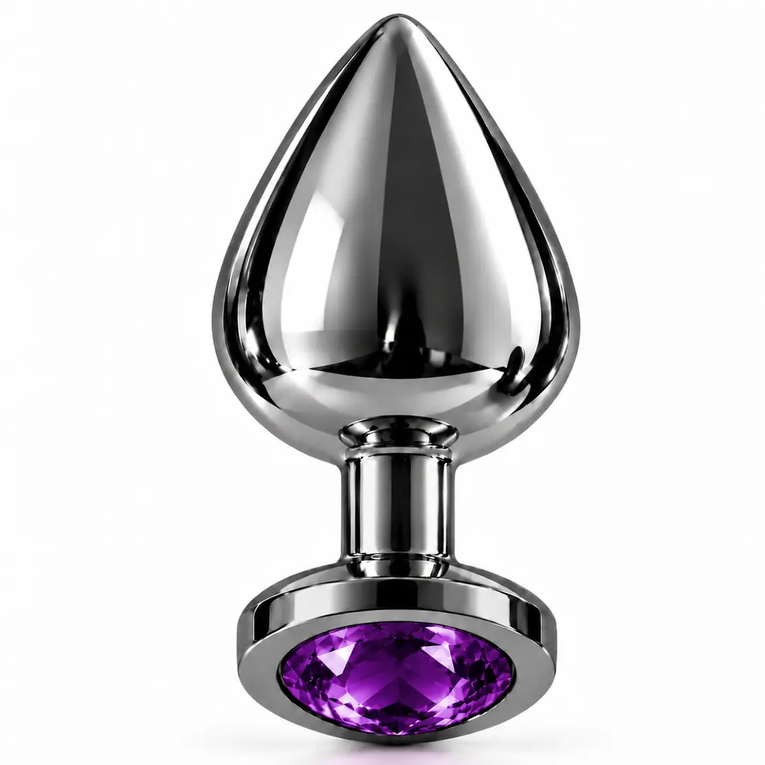 The Anal Fantasy Mor Taşlı Lüks Çelik Anal Plug – Large