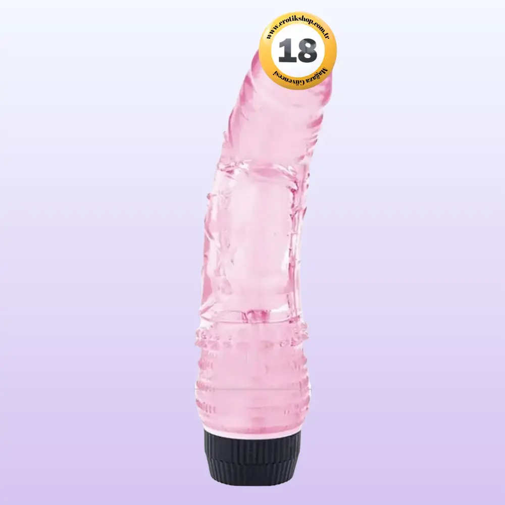 The Dick Vibes Waves Pink Kademeli Titreşimli 18 Cm Jel Vibratör
