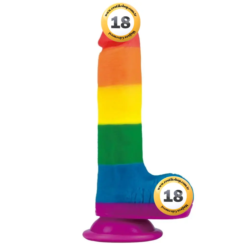 Lovetoy Prider Dildo 19.5 cm Renkli Soft Doku Realistik Penis LV410026