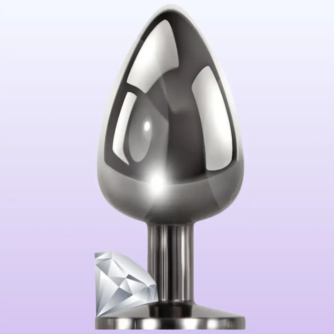 The Anal Fantasy Hot Cool Black Metal Anal Plug Small-White