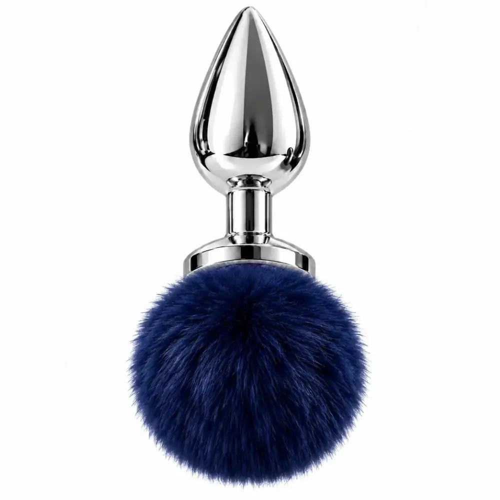 The Anal Fantasy Bunny Tail Peluş Kuyruklu Lüks Metal Anal Plug - Purple