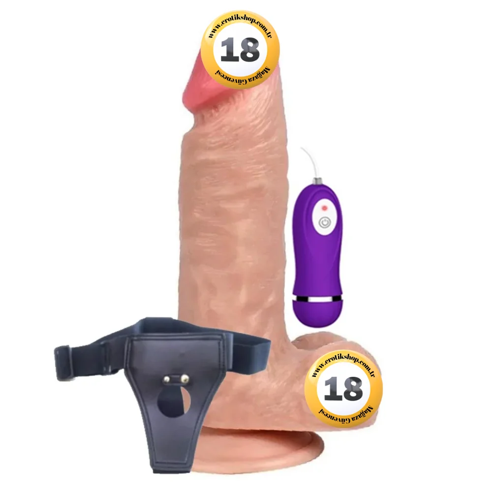 Shequ Dragon Strapon 17.5 cm Belden Bağlamalı Titreşimli Realistik Penis