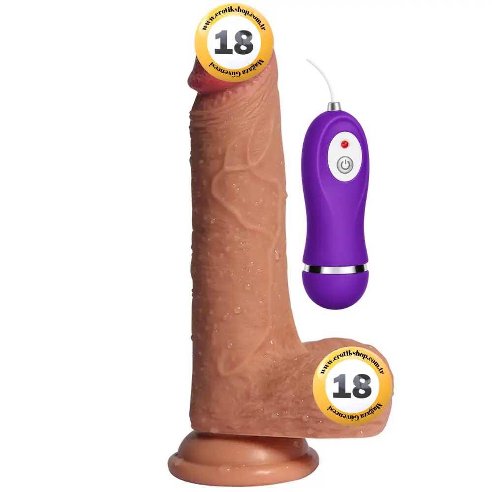 Shequ Dildo Series Little Dean Natural Doku 19.5 cm Titreşimli Realistik Penis