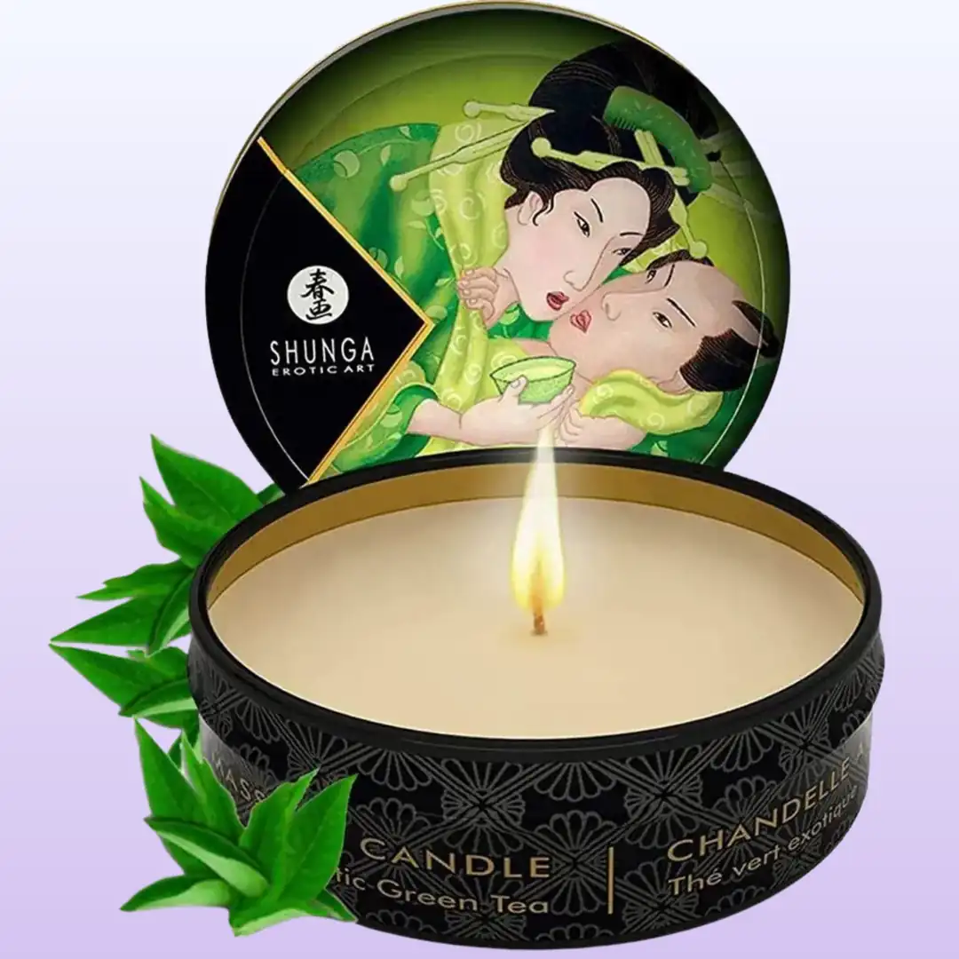Shunga Mini Massage Candle Green Tea 30 ml Masaj Mumu