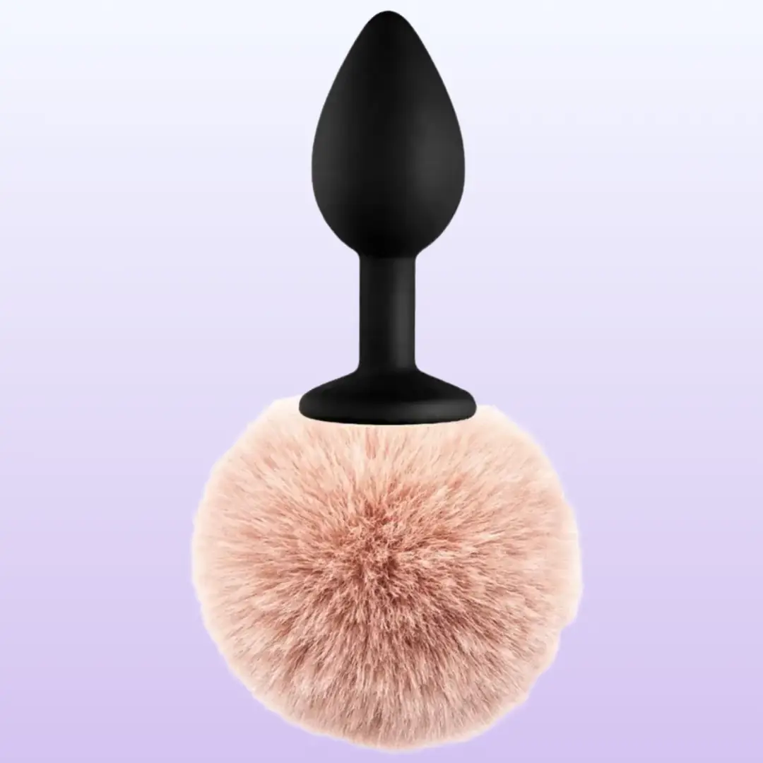 The Anal Fantasy Luxury Black Silicone Bunny Tail Brown Kuyruklu Anal Plug