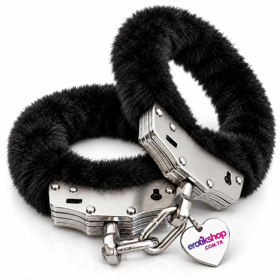 The Fetish Fantasy Series Metalic Hand Cuffs Peluşlu Metal Kelepçe-Black