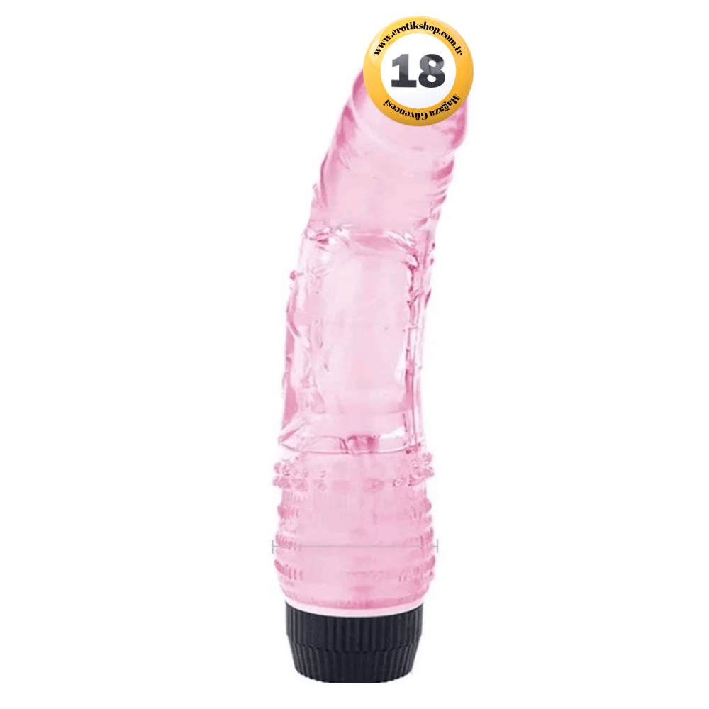 The Dick Vibes Waves Pink Kademeli Titreşimli 18 Cm Jel Vibratör