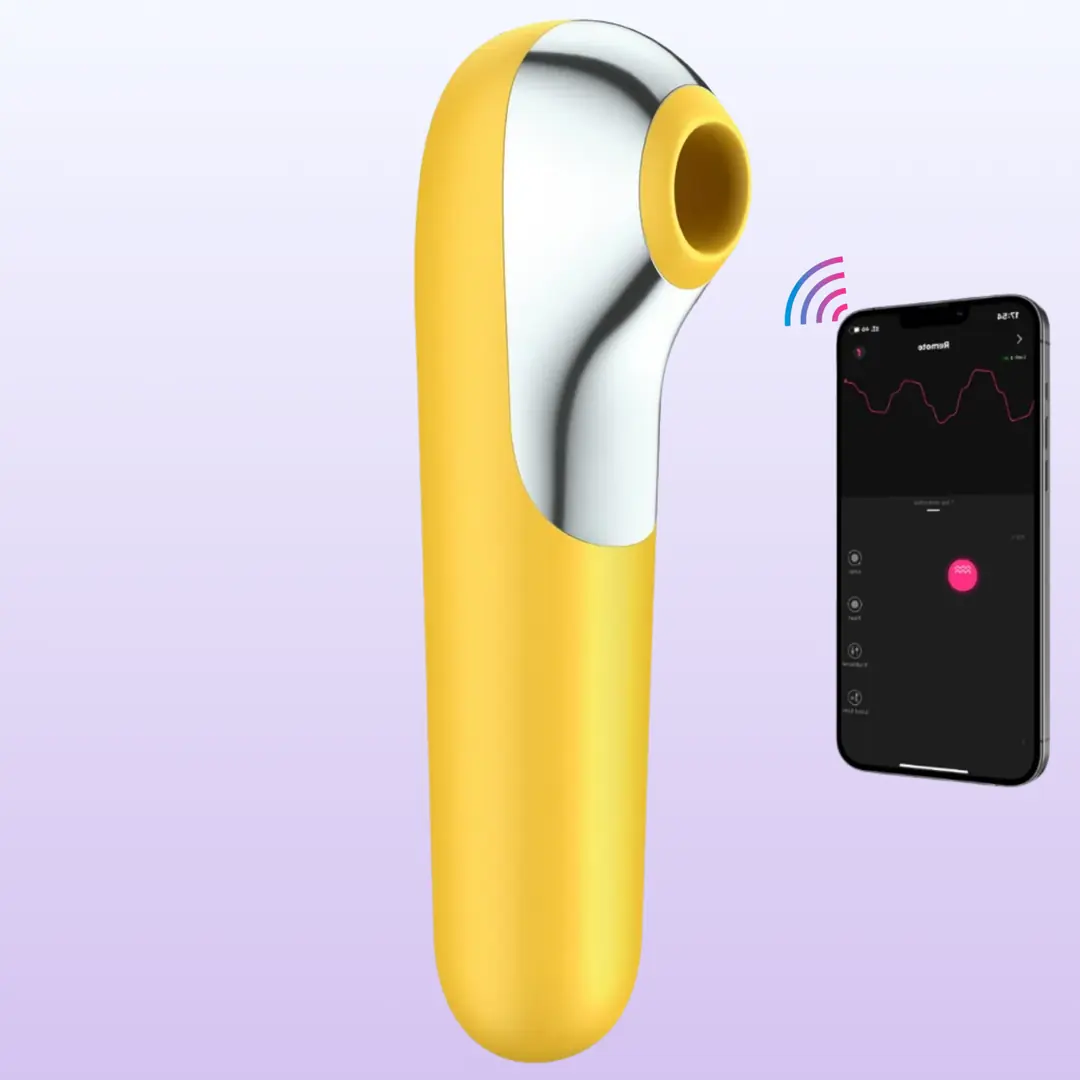 Satisfyer Dual Love Air Pulse Yellow Telefon Kontrollü Emiş Güçlü Vibratör