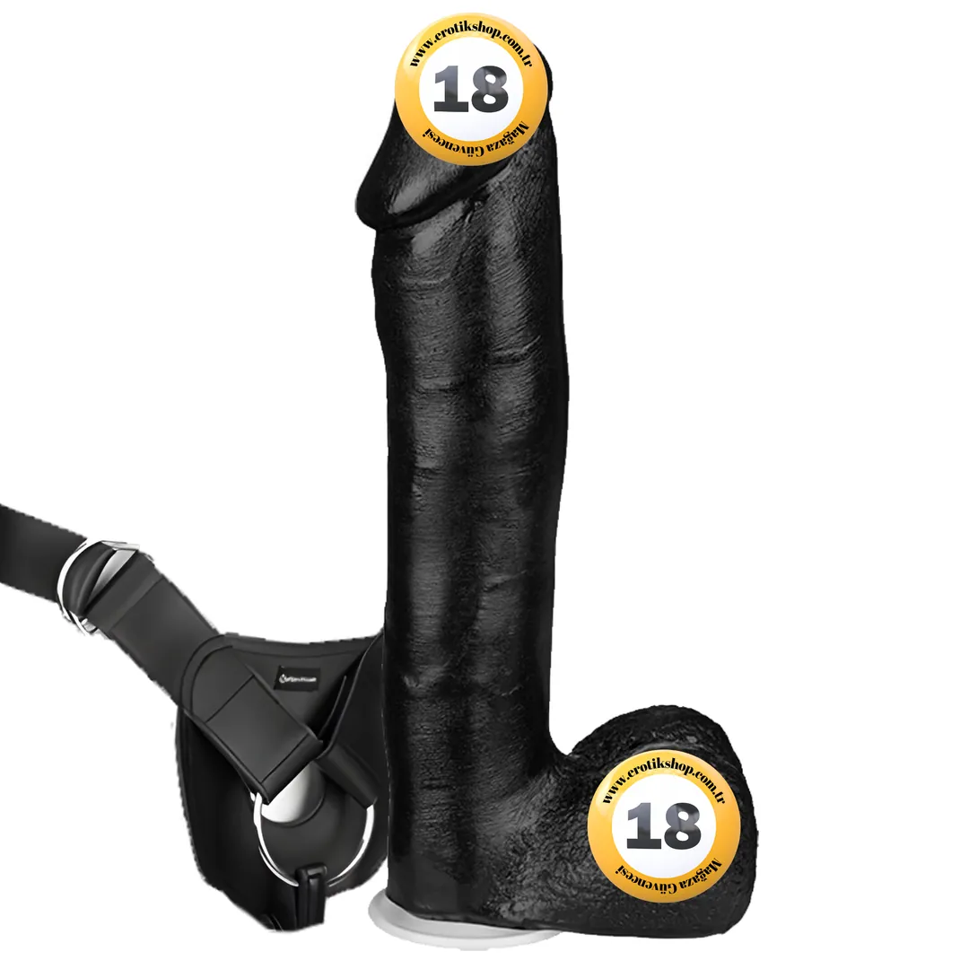 Pipedream Fetish Fantasy Series 30 cm İçi Boş Kemerli Strapon Penis-Black