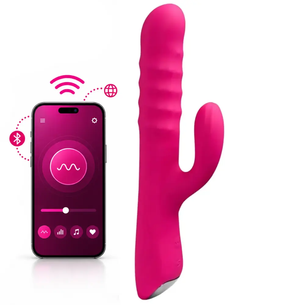 Lovense Velvo Telefon Kontrollü Hareketli G Noktası ve Klitoris Tavşan Vibratörü