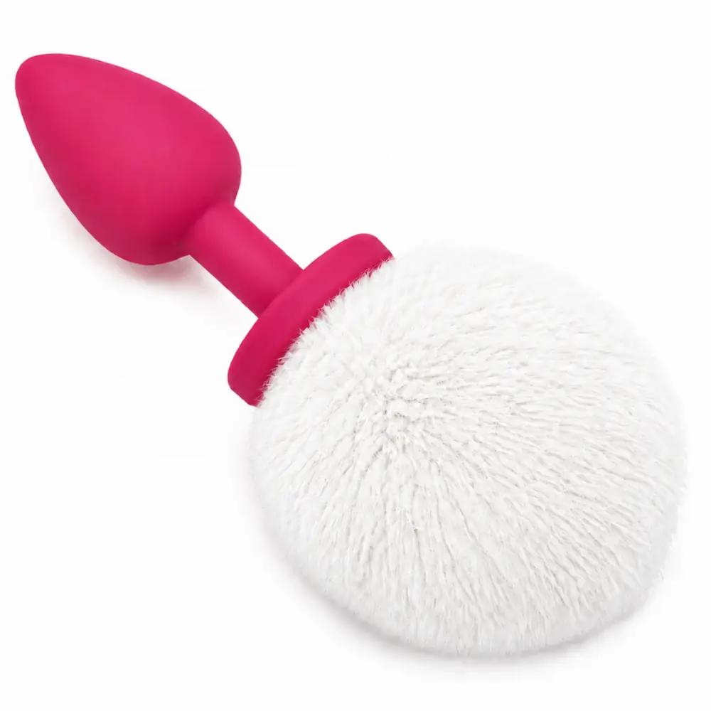 The Anal Fantasy Luxury Pink Silicone Bunny Tail White Kuyruklu Anal Plug