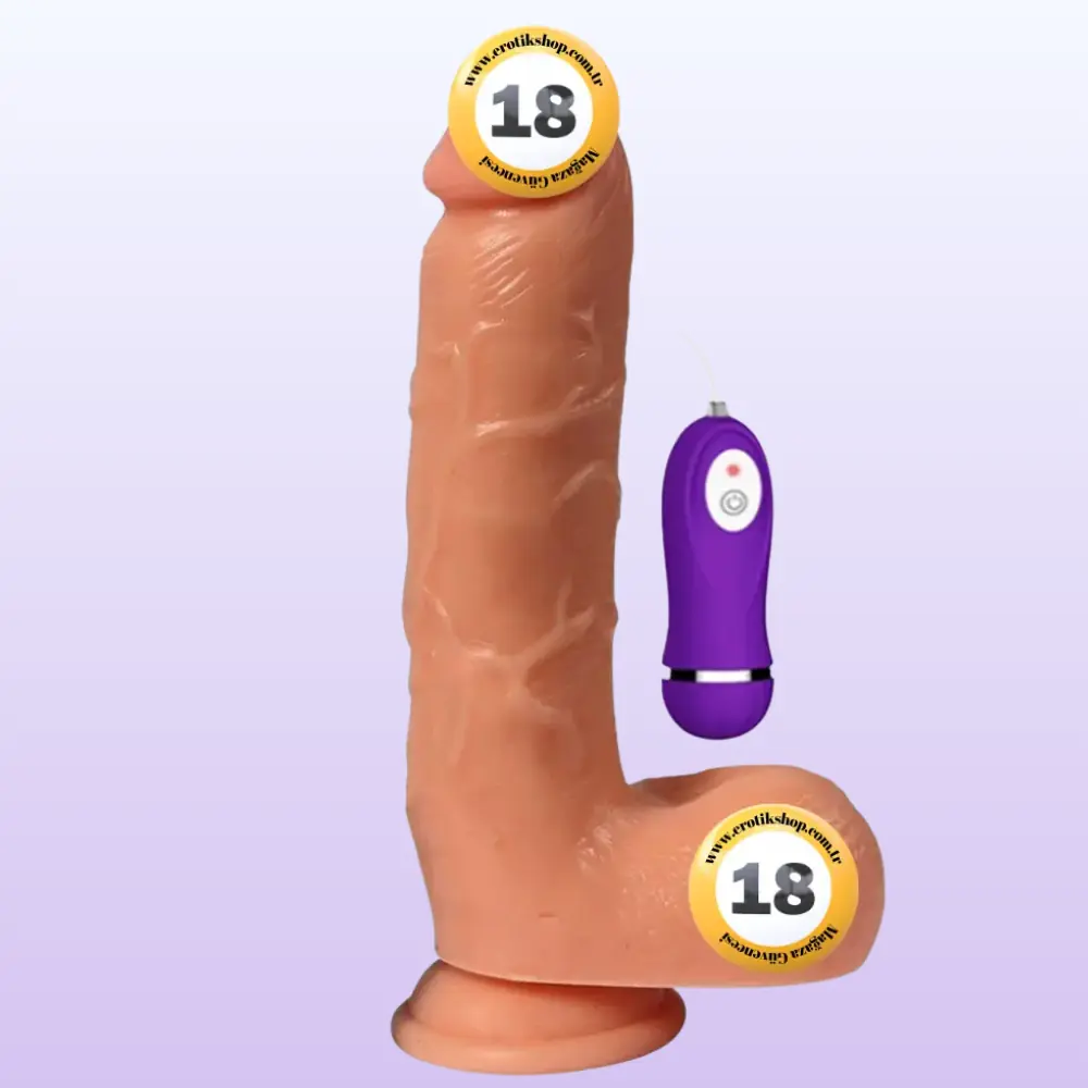 Shequ Vibrating Dildo Adam Ruber 21 cm Titreşimli Realistik Penis SQ-WBC10012-V