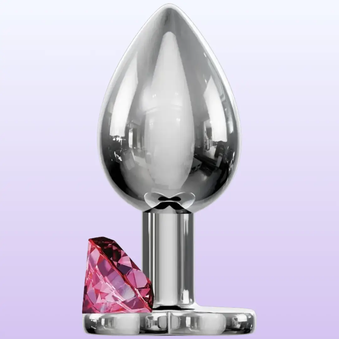 The Anal Fantasy Jewellery Silver Pembe Taşlı Metal Anal Plug-Small