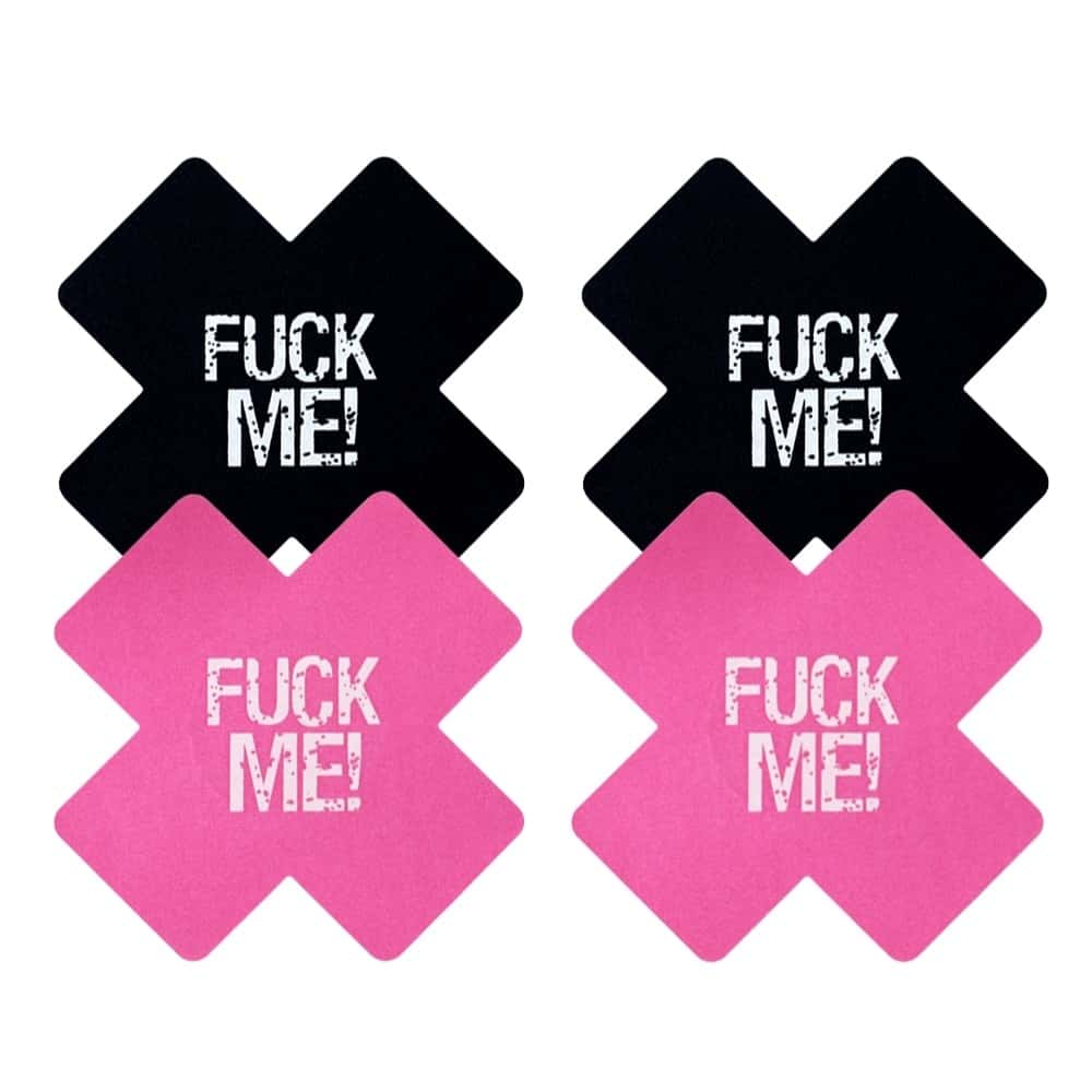 Lovetoy FUCK ME Cross Pattern Nipple Pasties (2 Pack) Göğüs Ucu Bandı