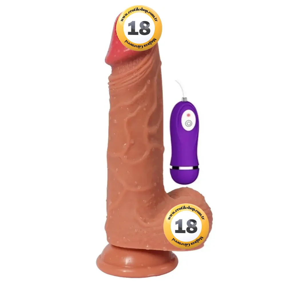 Shequ Dildo Series Hansen Natural Doku 21 Cm Titreşimli Realistik Penis