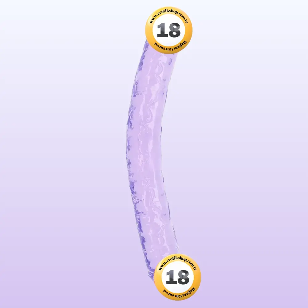 Doc Johnson Crystal Jellies 30 Cm Çift Taraflı Realistik Jel Penis-Mor