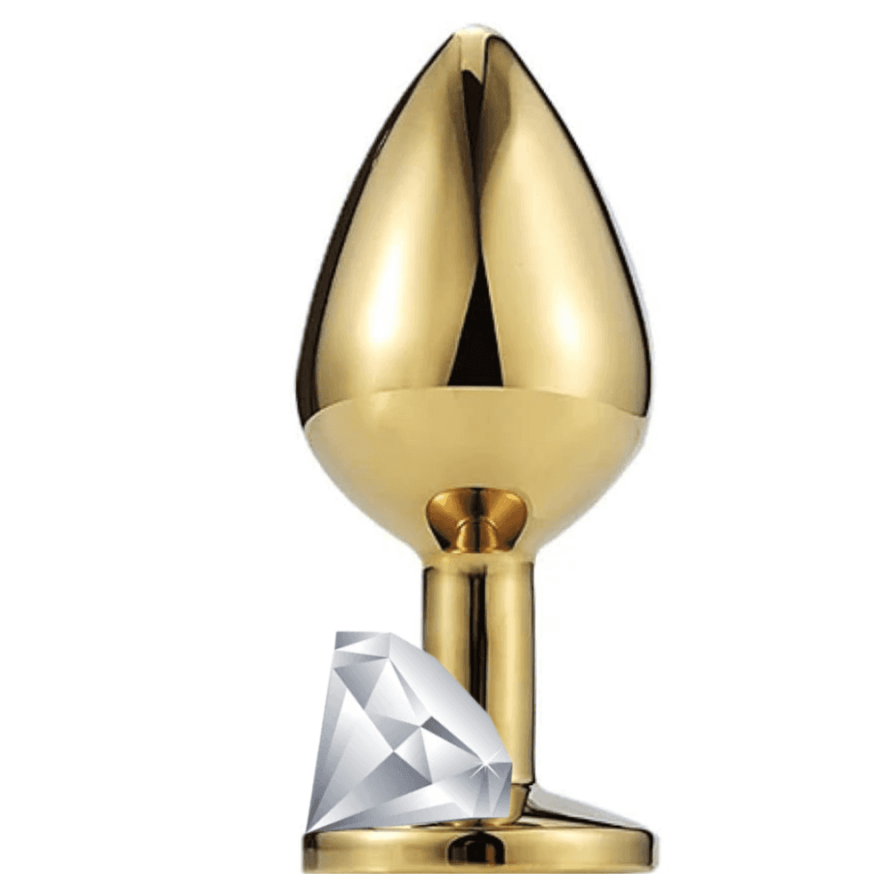 The Anal Fantasy Jewellery Gold Metal Anal Plug Small-White