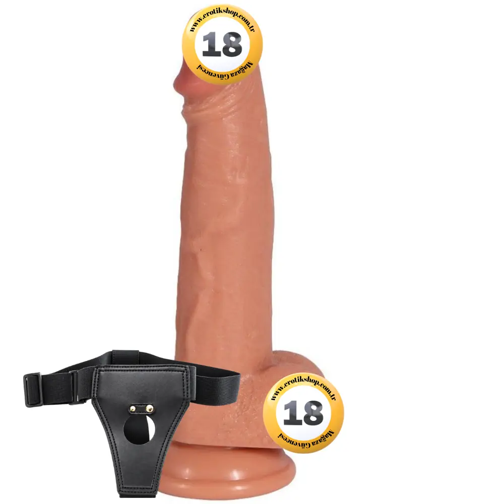 Shequ Archie Natural Çift Katmanlı 21 Cm Kemerli Realistik Penis