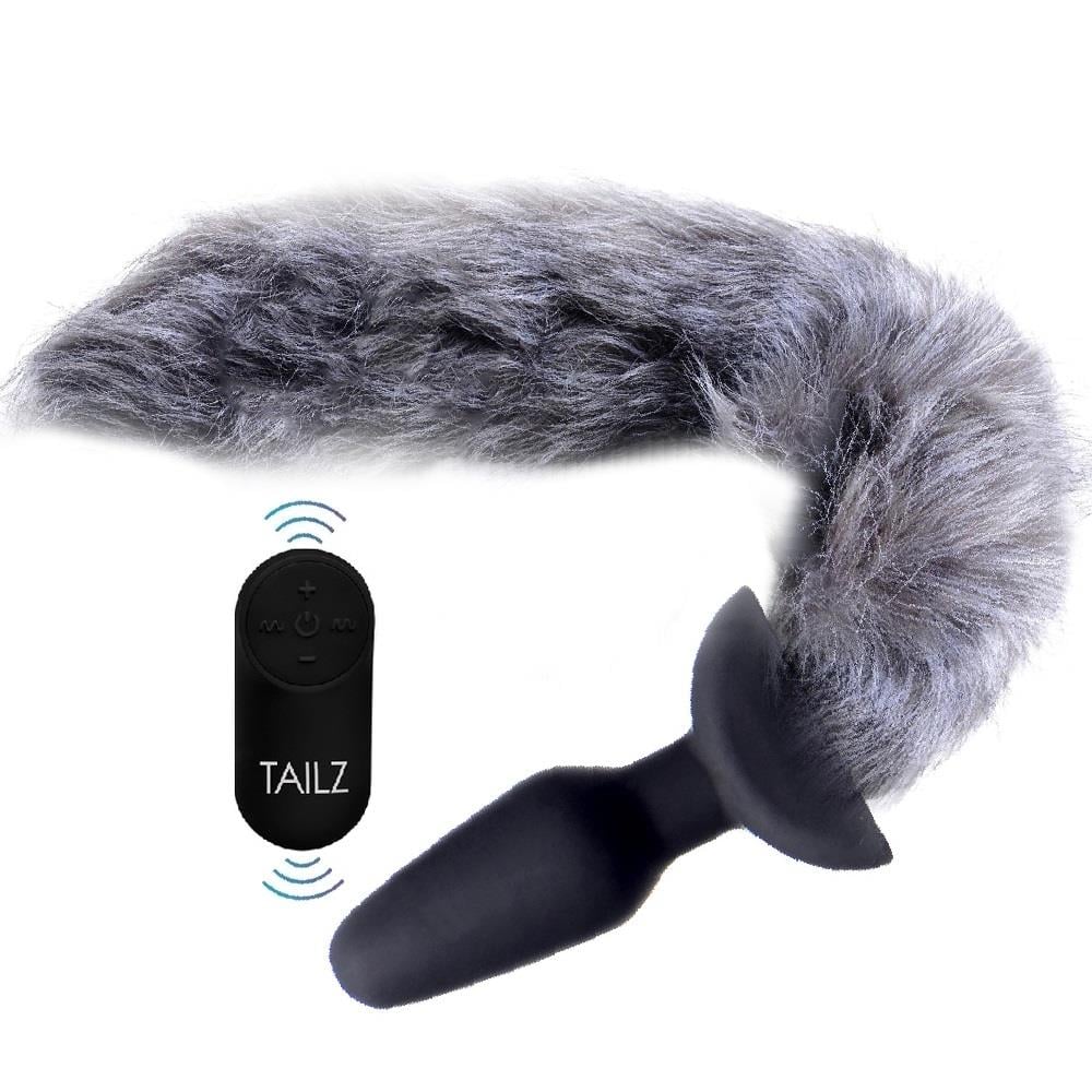 Xr Tailz Waggerz Grey Titreşimli Uzaktan Kumandalı Kuyruklu Anal Plug