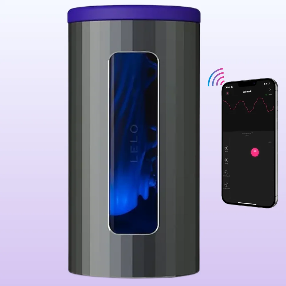 Lelo F1 V2 Masturbator Gun Metal Blue Telefon Kontrol Mastürbatör