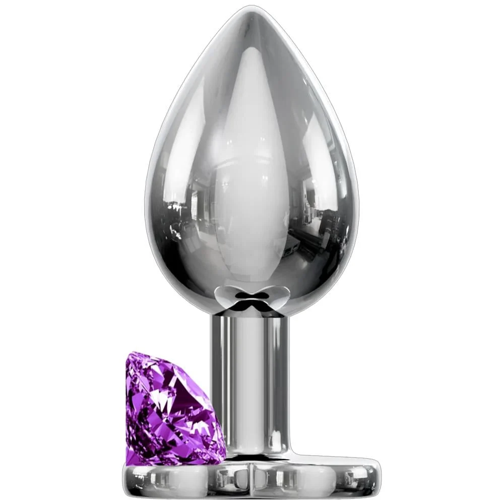 The Anal Fantasy Booty Jewellery Silver Metal Anal Plug Small-D.Purple