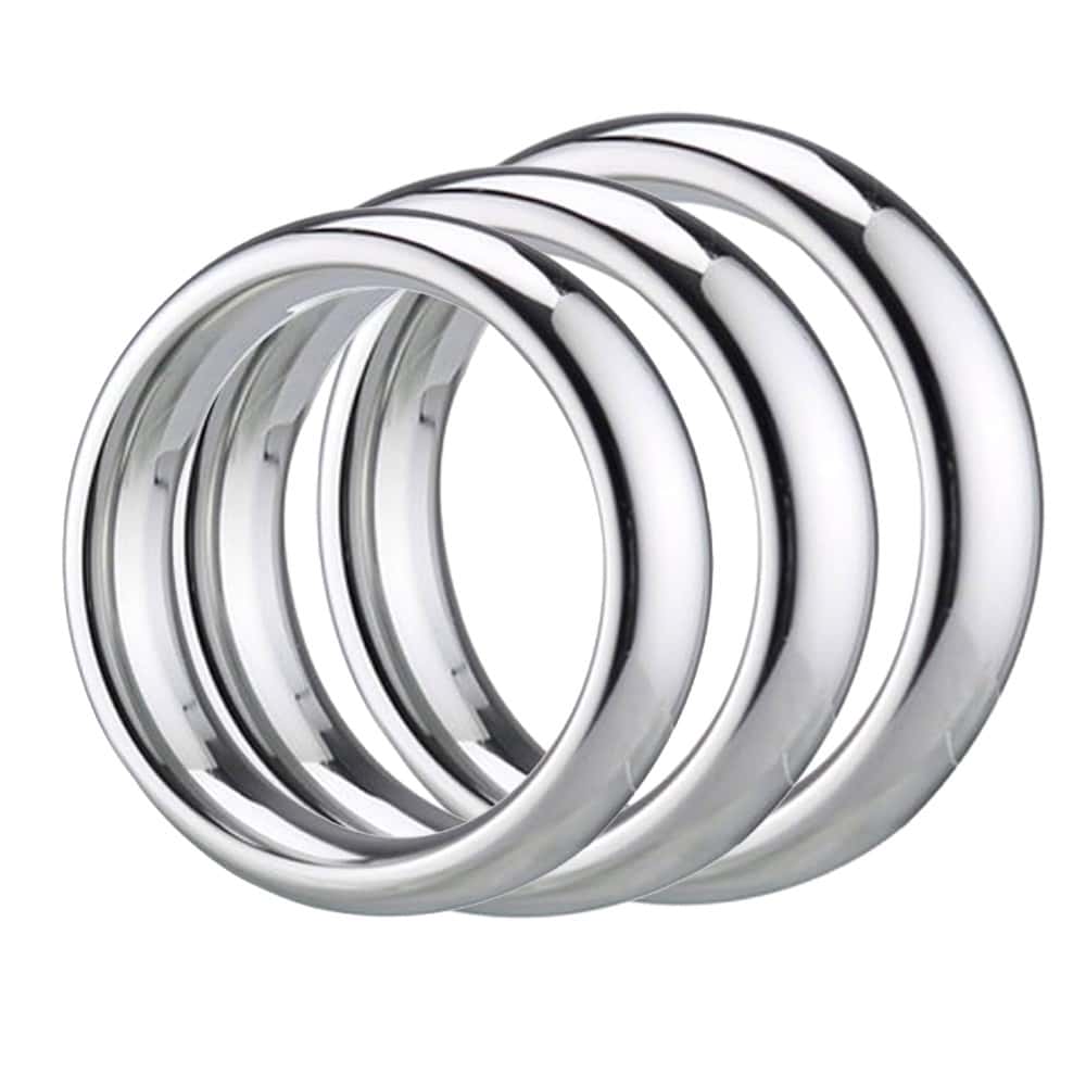 Calexotics Silver Ring 3 Piece Set Metal Penis Halkası Seti