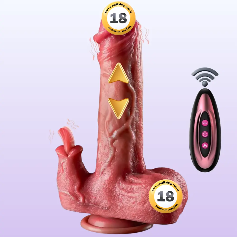 The Dick Vibrating Dildos 4’ü 1 Arada Dil ve Hareketli Realistik Vibratör