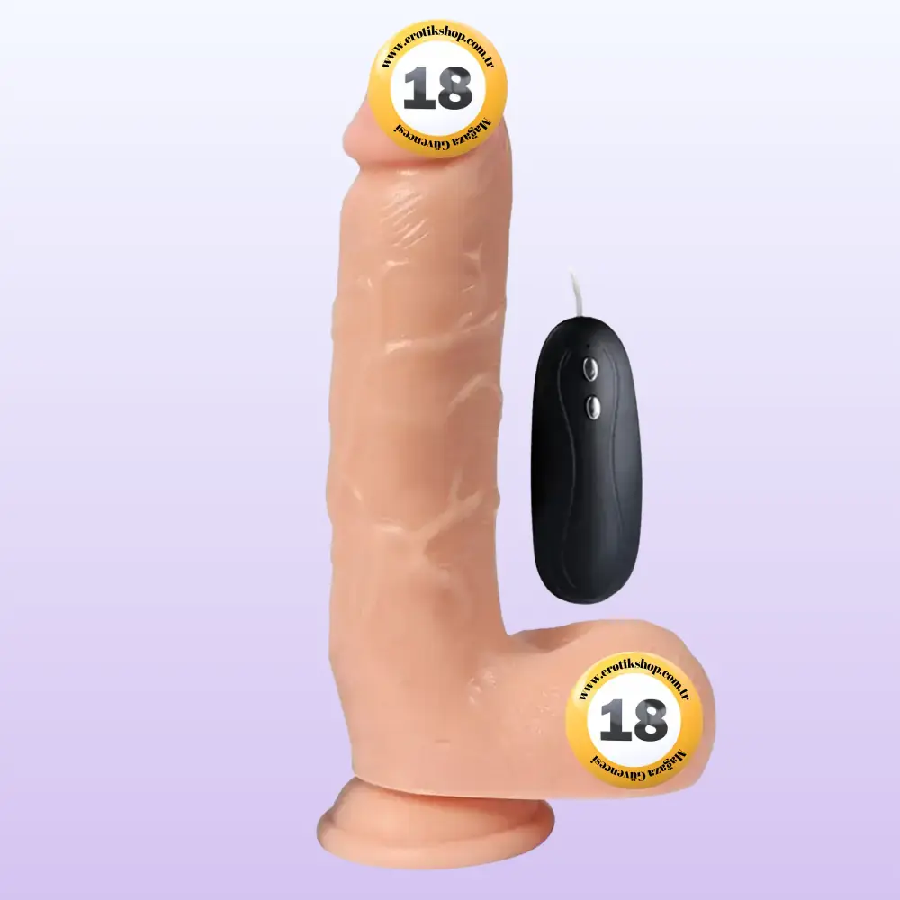Shequ Dildo Series Adam Rubber 21 Cm 10 Modlu Titreşimli Realistik Penis