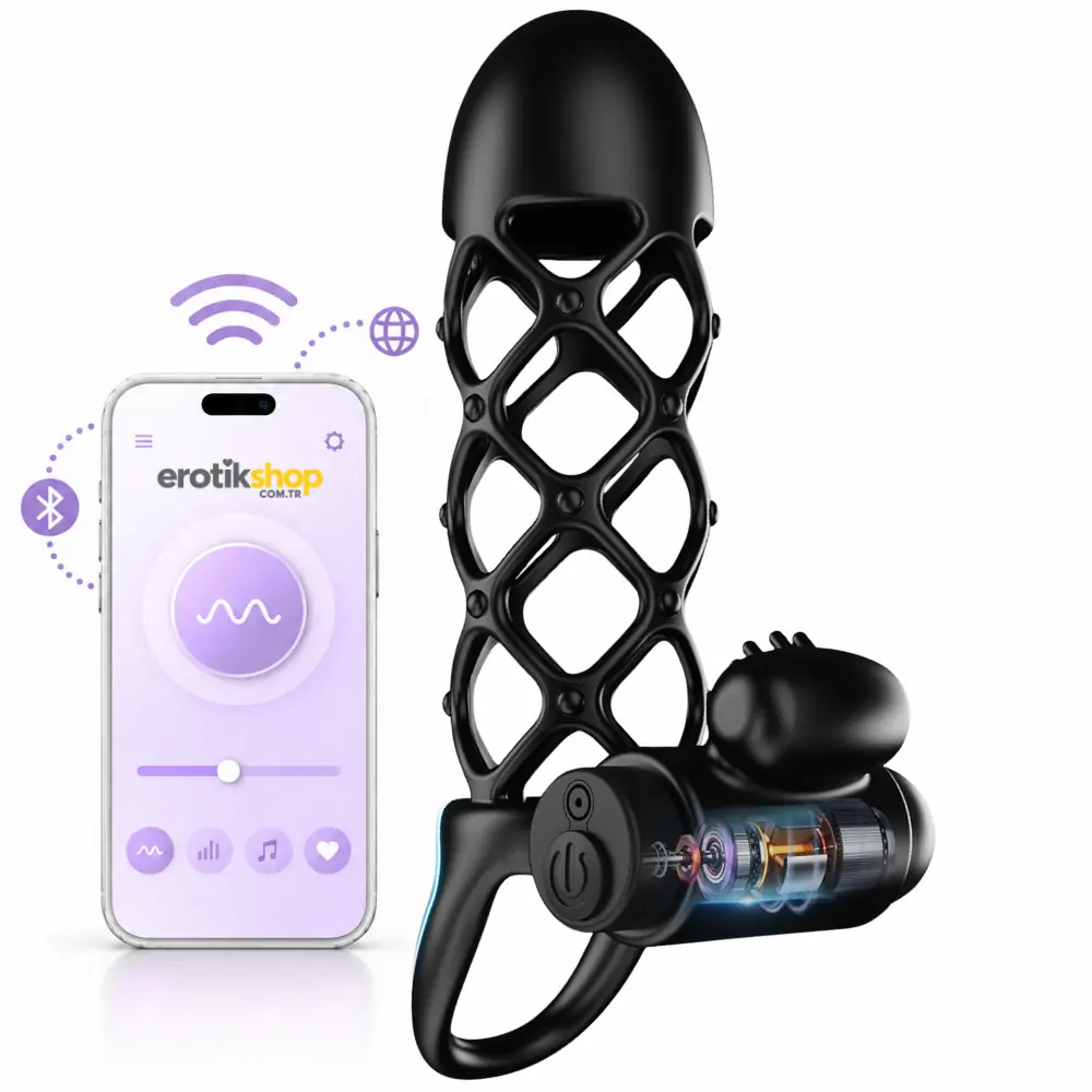 Piq Toys Sleeve For Men Telefon Kontrollü Titreşimli Penis Kılıfı