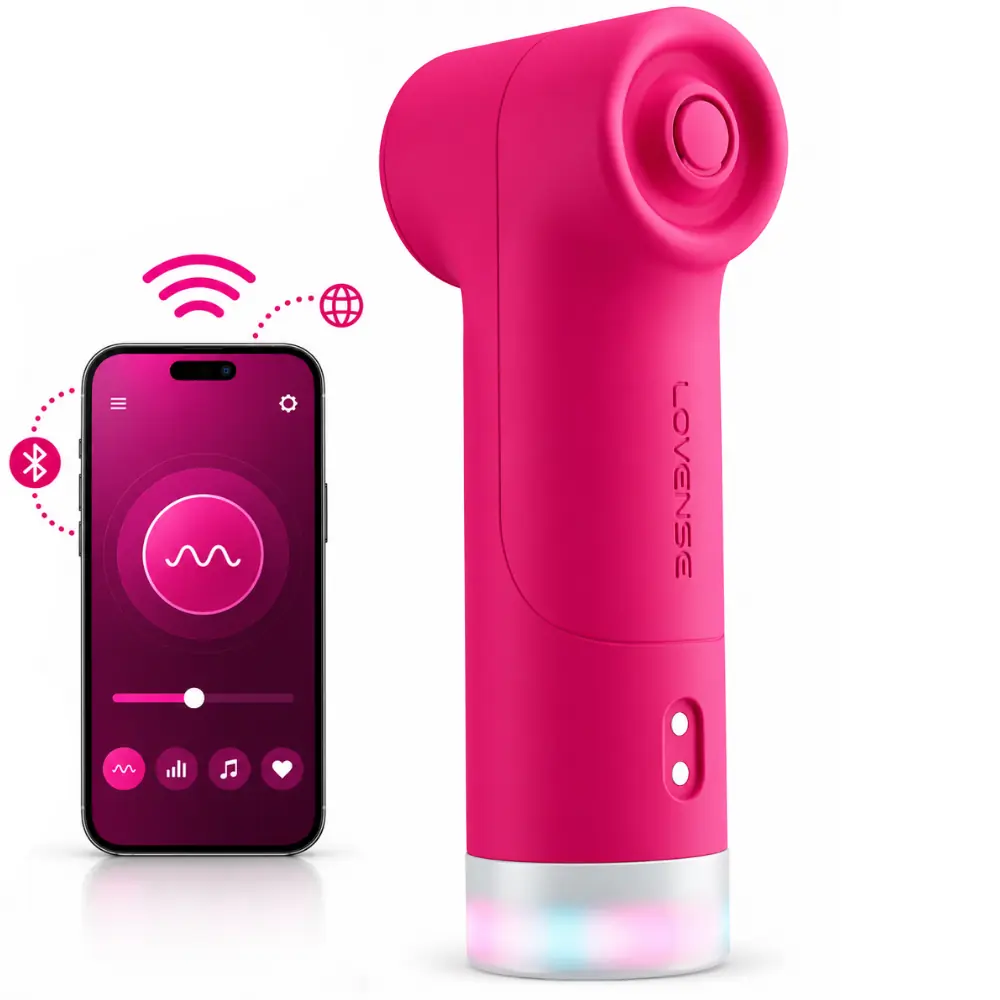 Lovense Fizz Telefon Kontrollü Çift Başlıklı Klitoral Vakum Vibratörü