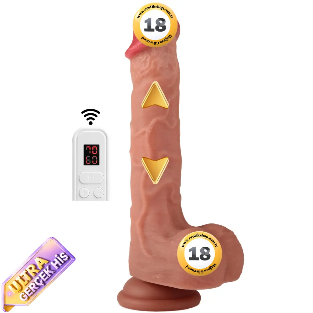 The Dildo Brian Uzaktan Kumandalı İleri Geri Hareketli Realistik Vibratör