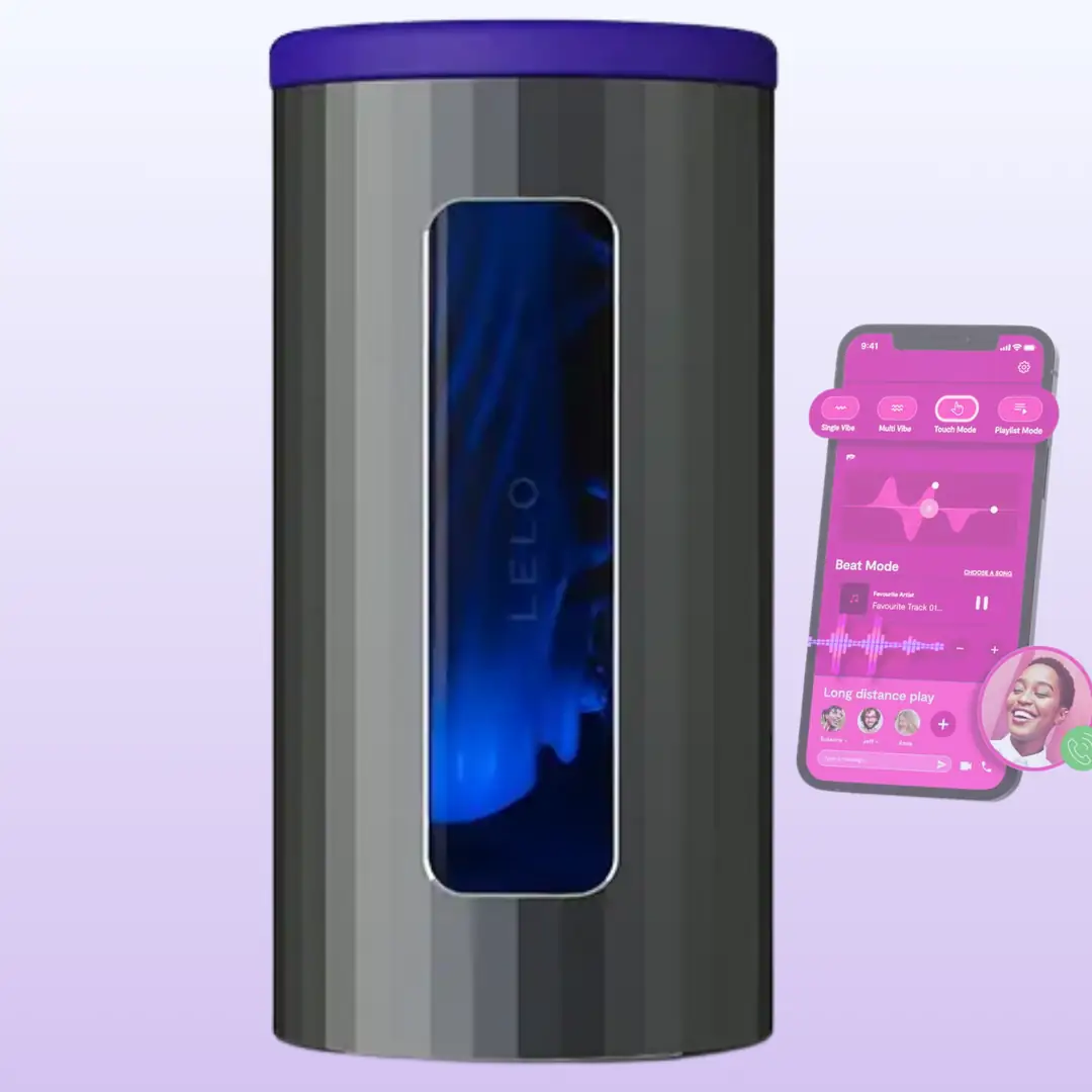 Lelo F1 V2 Masturbator Gun Metal Blue Telefon Kontrol Mastürbatör