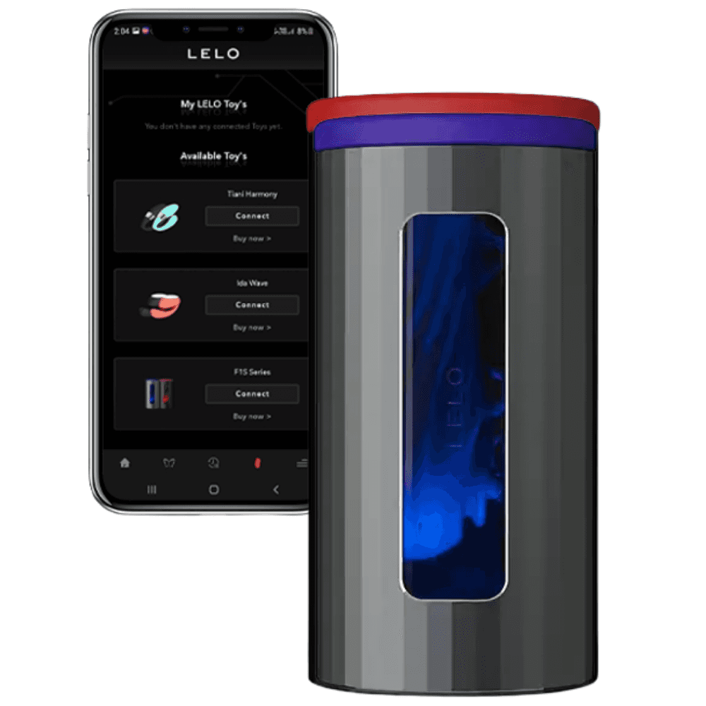 Lelo F1 V2 Masturbator Gun Metal Telefon Kontrol Masturbator-Blue