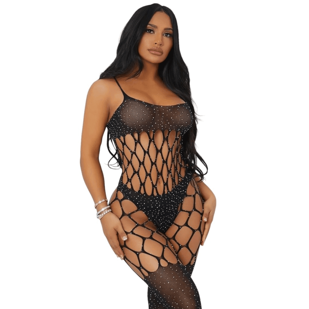 Erox Fantasy Wear Seksi Baklava Taşlı Vücut Çorabı