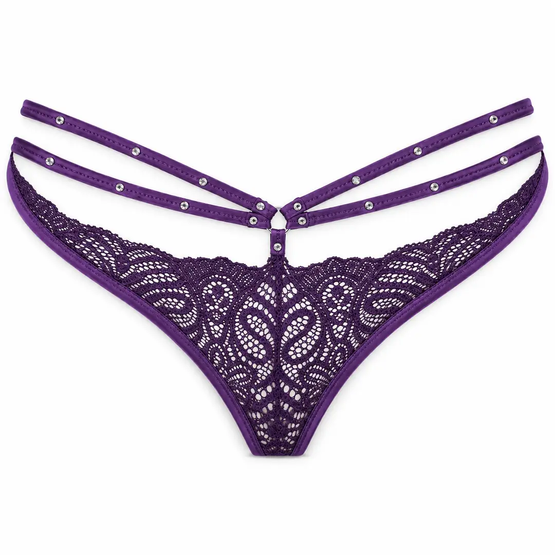 The Love Fantasy Wear Diamond Taşlı Seksi Külot-Purple