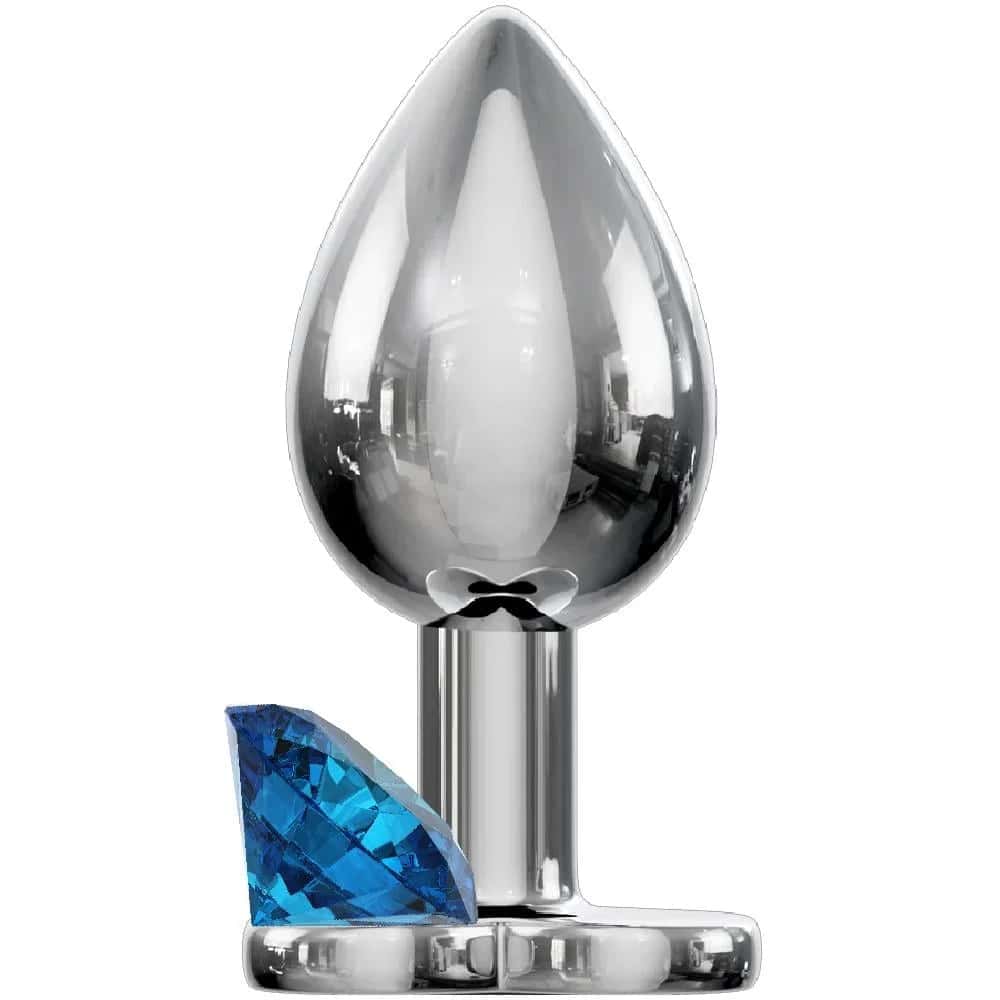 The Anal Fantasy Booty Jewellery Silver Metal Anal Plug Small-Blue
