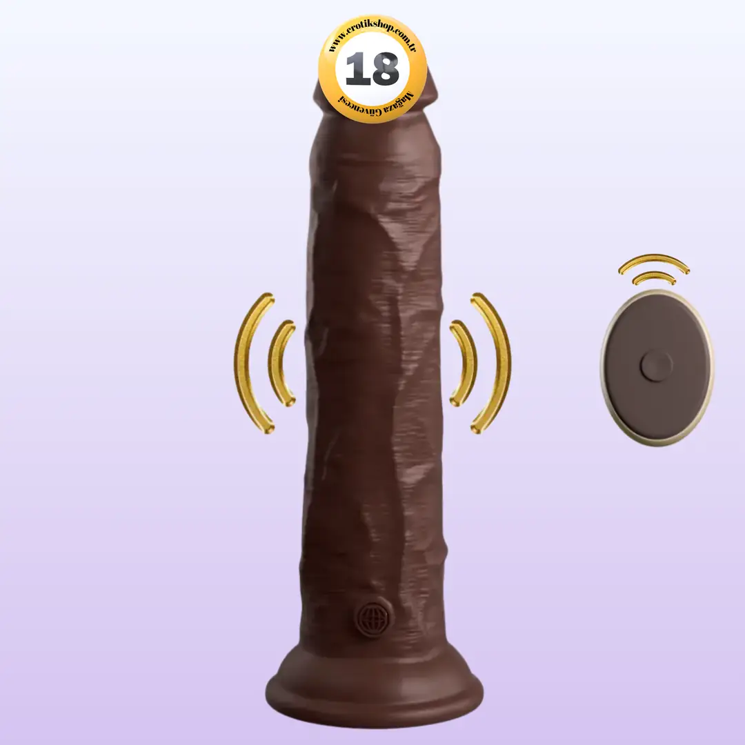 Pipedream King Cock Elite Silicone 9'' Et Doku Amerikan Realistik Vibratör - Elite 9V-Brown