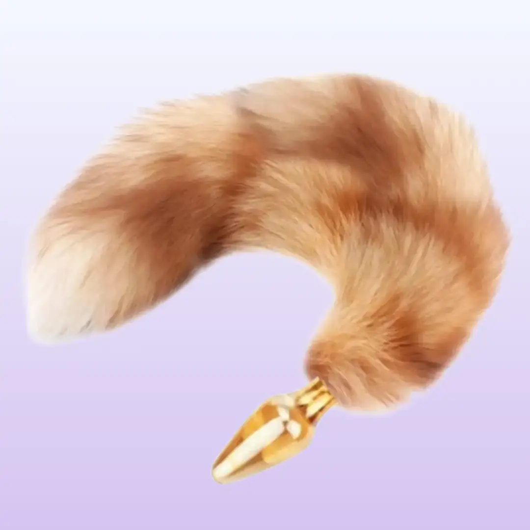 The Anal Fantasy Slips Glass Tail Kuyruklu Cam Anal Plug - Gold