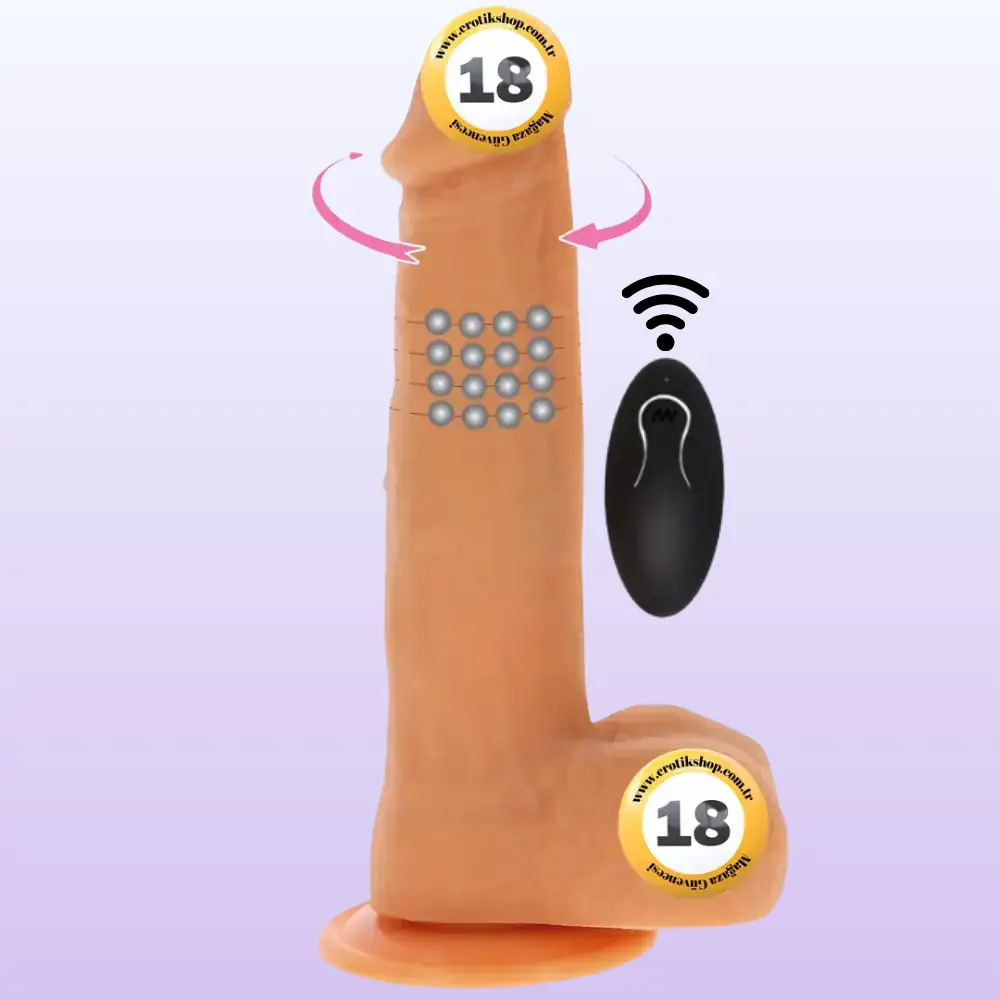 ToyJoy Naked Beaded Dildo Silicone Dönebilen Hareketli Penis 21 Cm