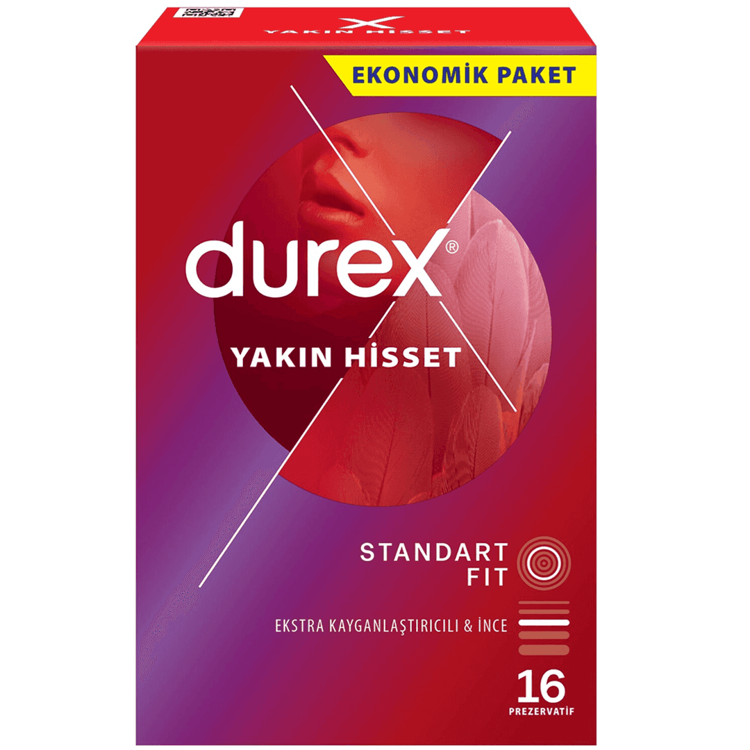 Durex Yakın Hisset Duyarlılık İçerikli 16'lı Prezervatif Kondom