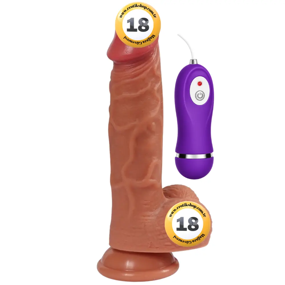 Shequ Dildo Series Hansen Natural Doku 21 Cm Titreşimli Realistik Penis