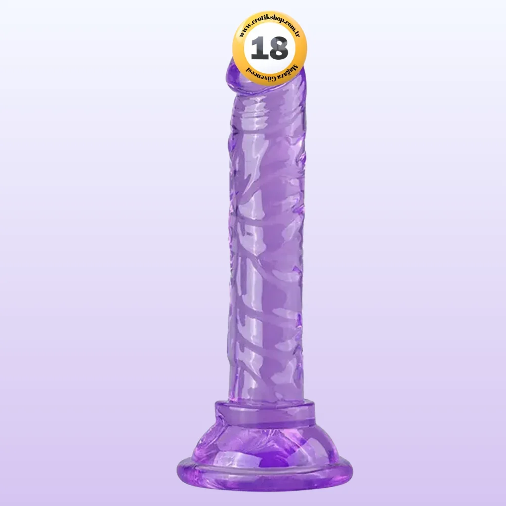 The Dick Jelly Silicone 14.5 cm Anal ve Vajinal Realistik Penis-Purple