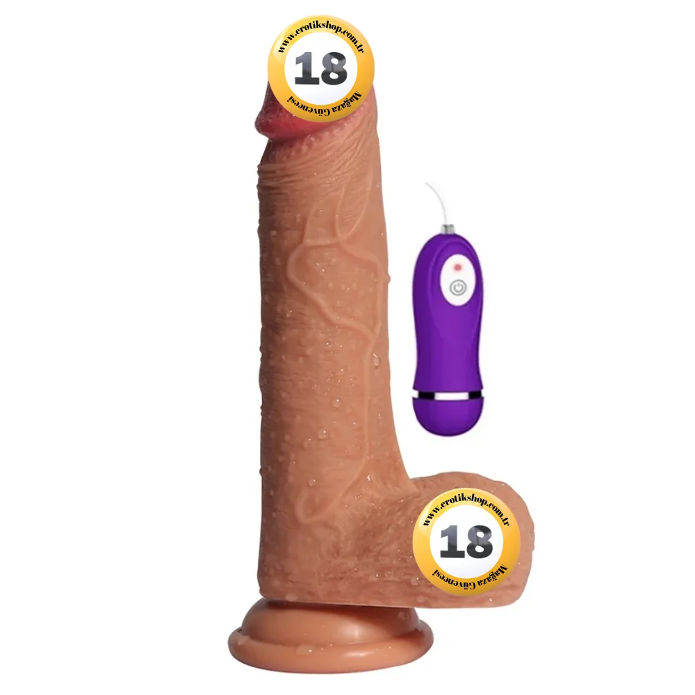 Shequ Dildo Series Little Dean Natural Doku 19.5 cm Titreşimli Realistik Penis
