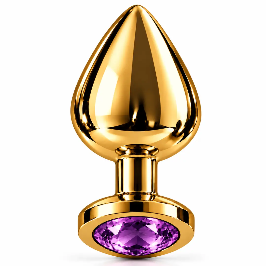 The Anal Fantasy Jewellery Gold Mor Taşlı Metal Anal Plug-Large