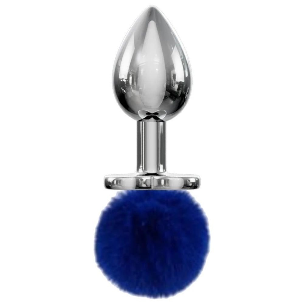 The Anal Fantasy Bunny Tail Peluşlu Metal Anal Plug - Purple