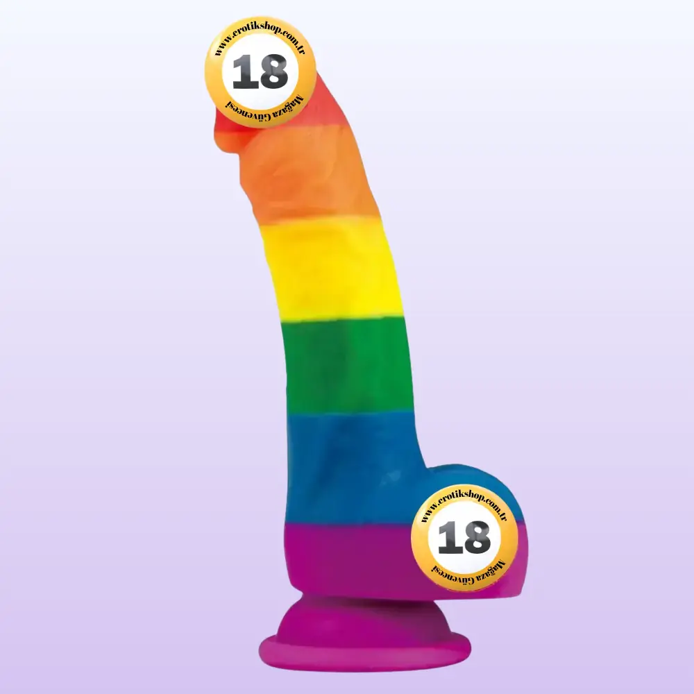 Lovetoy Prider Dildo 20 cm Renkli Soft Doku Realistik Penis LV410027