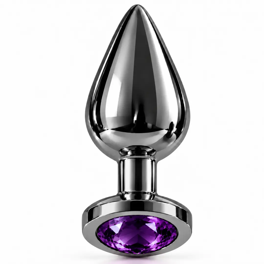 The Anal Fantasy Mor Taşlı Lüks Çelik Anal Plug – Medium