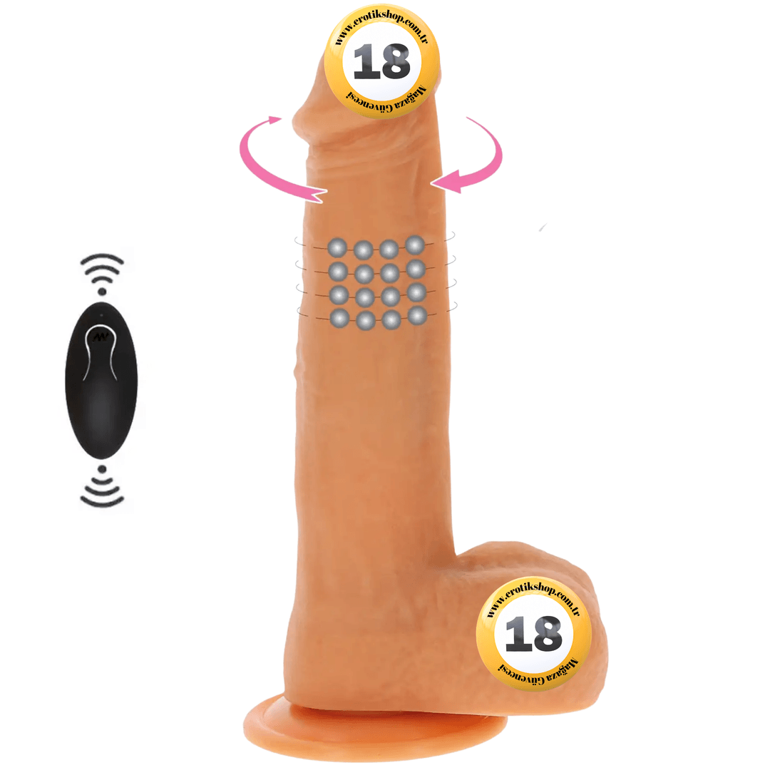 ToyJoy Naked Beaded Dildo Silicone Dönebilen Hareketli Penis 21 Cm