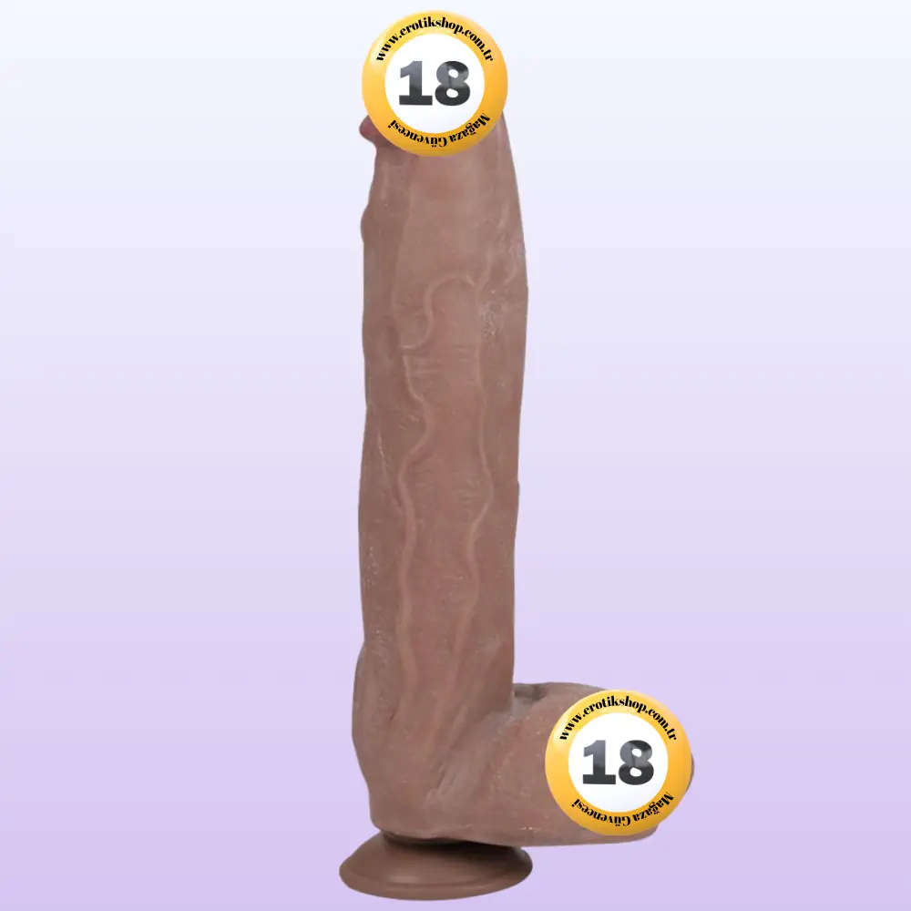 The Dildo Double Layer Et Dokulu Hareketli Deri Büyük Realistik Penis