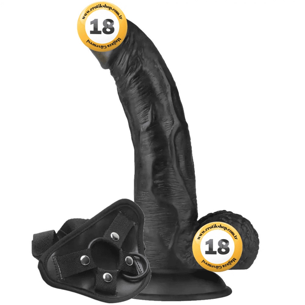 Lovetoy Easy Strapon 21 cm Strapon Kemerli Siyah Penis LV715028